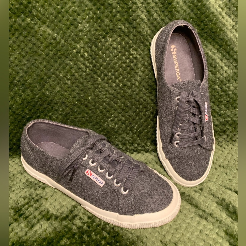 SUPERGA Grey Wool Sneakers (Woman)